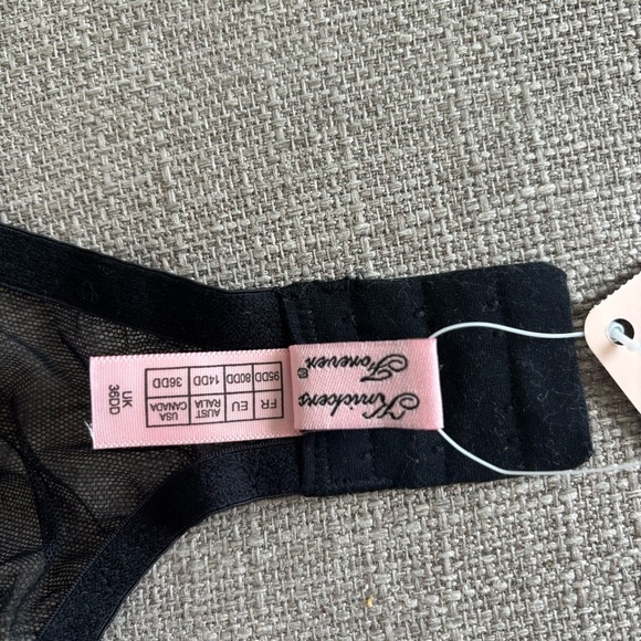 NWT Agent Provocateur Sandra Set Black Bra 36DD‎ and Panties Size 4 (8-10 L) - Picture 7 of 12